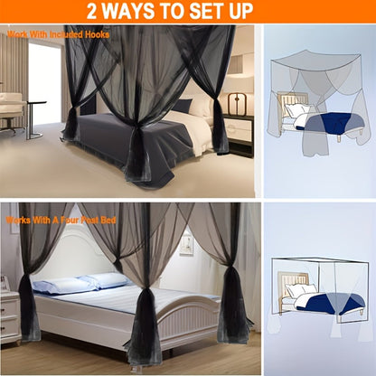 Bed Canopy Mosquito Net – Princess Canopy for Beds with Curtains, Sheer Bed Drapes for Indoor Outdoor Use