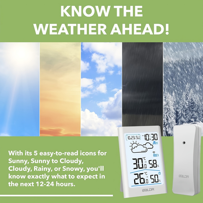 Home Weather Station | Wireless Indoor Outdoor Forecast Alarm Clock