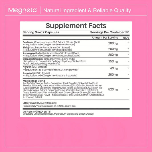 Women's Multivitamin 20-in-1 with Sea Moss, Shilajit & Ashwagandha, Daily Energy, Hormonal Balance