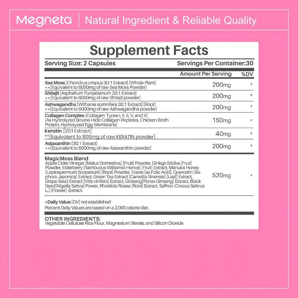 Women's Multivitamin 20-in-1 with Sea Moss, Shilajit & Ashwagandha, Daily Energy, Hormonal Balance