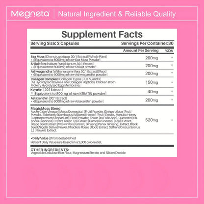 Women's Multivitamin 20-in-1 with Sea Moss, Shilajit & Ashwagandha, Daily Energy, Hormonal Balance