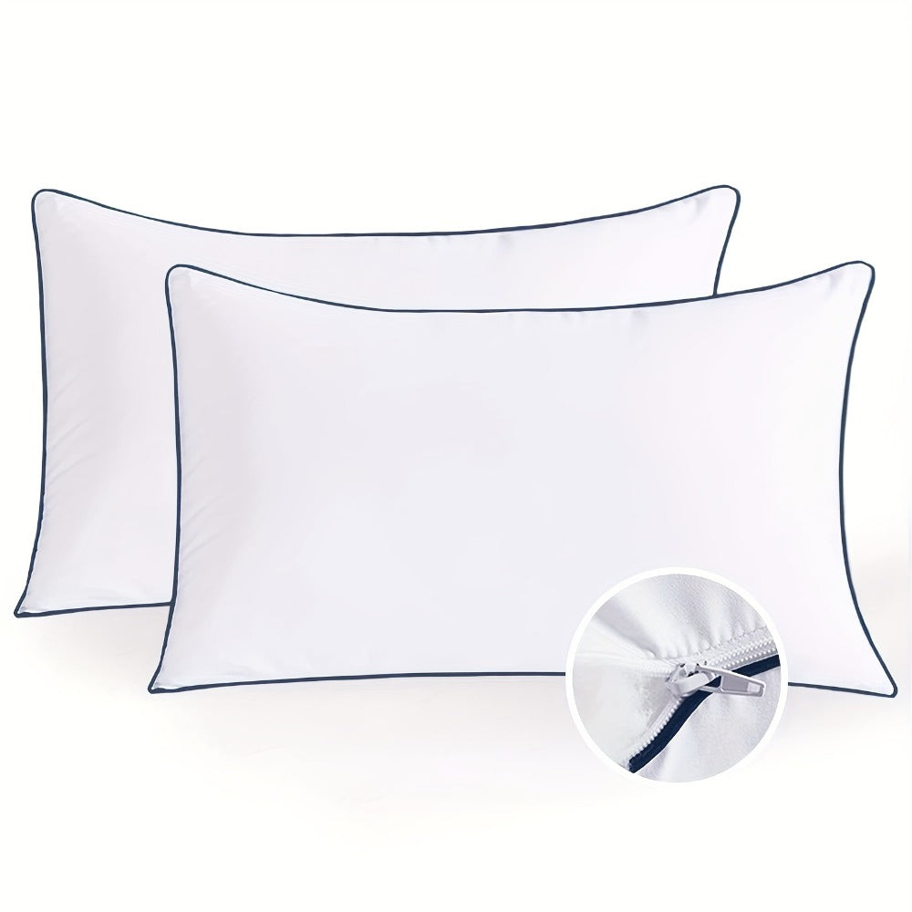 Hotel Quality Sleep Pillows Firm Support Cool-to-Touch Fiber Fill 2/4 Pack – Back Stomach Side Sleeper Pillow Set Soft Breathable Bed