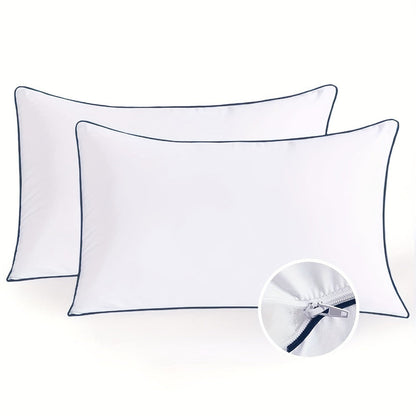 Hotel Quality Sleep Pillows Firm Support Cool-to-Touch Fiber Fill 2/4 Pack – Back Stomach Side Sleeper Pillow Set Soft Breathable Bed