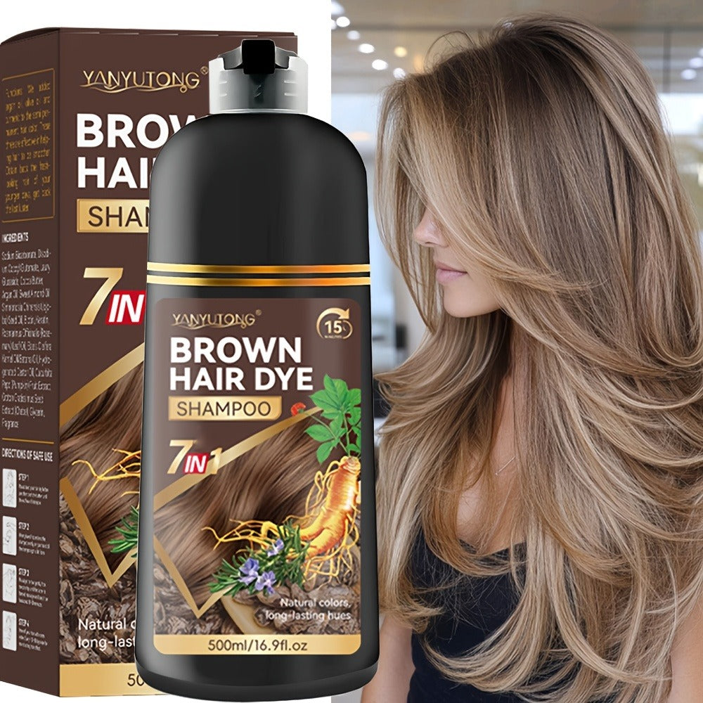 Hair Dye Shampoo Natural Plant Pigments, Covers Gray Hair Fast in 1 Wash, 16.91oz Color Shampoo in Black