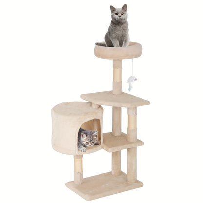 Cat Tree Tower Multi-Layer with Scratching Post, Perch Platforms & Cat Apartments – Tall Cat Climbing Frame for Indoor Cats