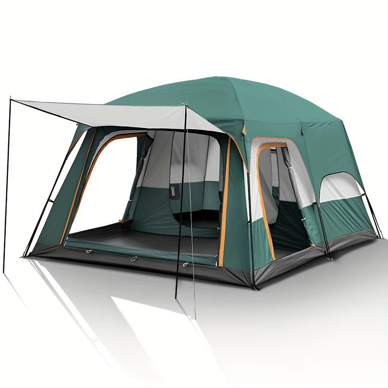 Camping Tent Two-Room Family Cabin with Shared Hall, Mosquito-Net Panels and Two Capacity Options