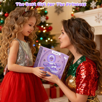 Girls Makeup Set with Dressing Table & Mirror - Princess Pretend Play Vanity Toy for Kids Ages 3-12