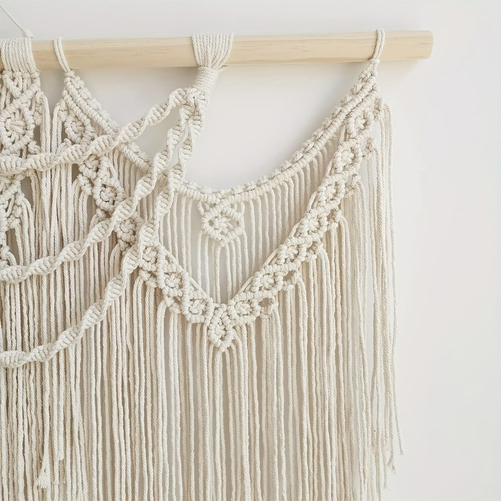 Large Macrame Wall Hanging 43x32 Inch Handmade Bohemian Woven Tapestry Boho Wall Decor for Bedroom Living Room Wedding Party Aesthetic Room