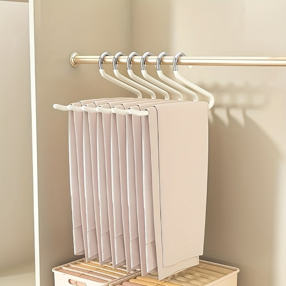 Pants Hangers Metal Open Leg Non-Slip – Heavy Duty Trouser Jeans Hanger for Wardrobe, Space Saving, Black or White, 10/20/30/50pcs