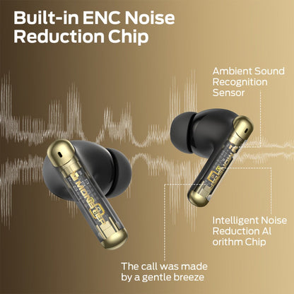 Wireless Earbuds Monster Sport In-Ear with Call Noise Reduction Mic and LED Display Case in Black