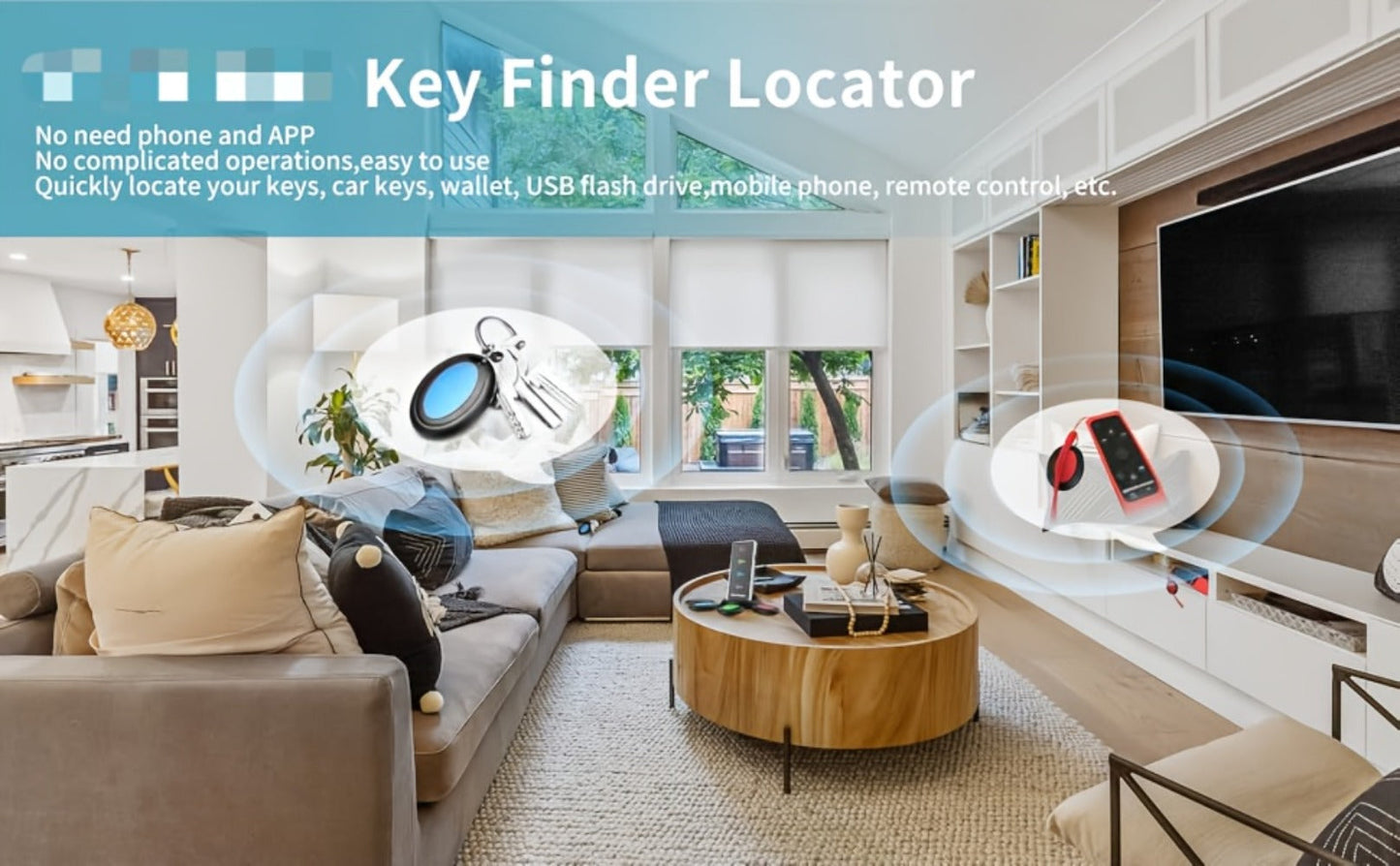 4-Receiver Wireless Key Finder 100ft Range with LED Flashlight – RF Item Locator for Keys Phones Wallets TV Remotes, No App No Bluetooth
