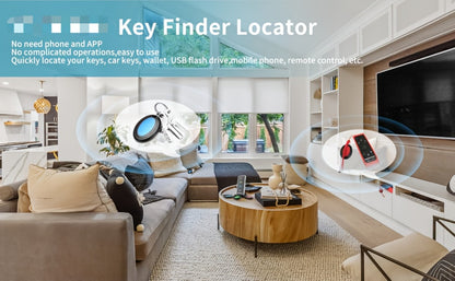 4-Receiver Wireless Key Finder 100ft Range with LED Flashlight – RF Item Locator for Keys Phones Wallets TV Remotes, No App No Bluetooth