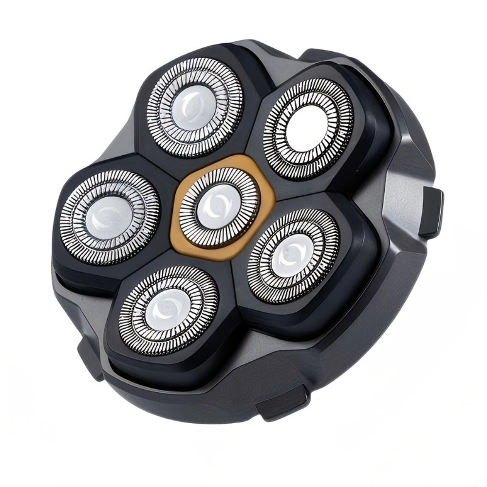 6D Magnetic Rotary Head Shaver IPX7 Waterproof Rechargeable – Quiet Motor Bald Head Shaver & Beard Trimmer with Replaceable Magnetic Blade