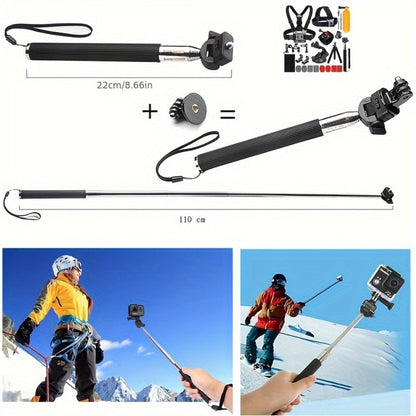 21-in-1 Action Camera Accessory Kit for GoPro Hero 12 11 10 9 8 7 6 5 4, Session, Fusion, Insta360
