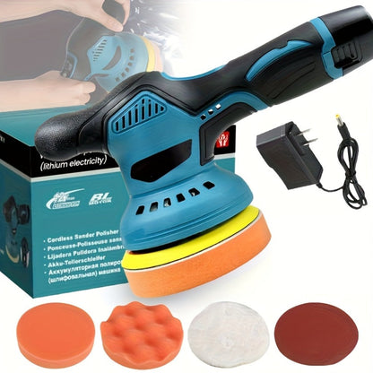 Cordless Car Polisher Buffer Machine – 8-Speed 5000 RPM Orbital Polishing Machine with 6" Pad, Rechargeable Battery & Charger for Car