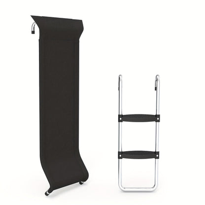 Trampoline Ladder and Slide Kit with Two-Step U-Hook Ladder, Black Slide and Pictured Mounting Hardware