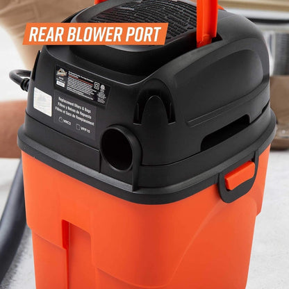 Portable Wet Dry Vacuum Cleaner 1.5 Gallon 2 Peak HP Shop Vac with Blower Function for Entryways, Bedrooms and Living Spaces