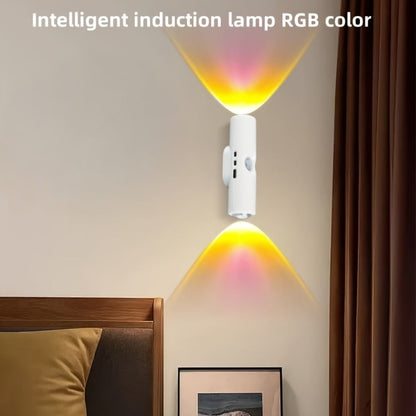 Cat Eye LED Wall Light Motion Sensor, 6 Pack USB Rechargeable Night Lamp, 3 Color Settings