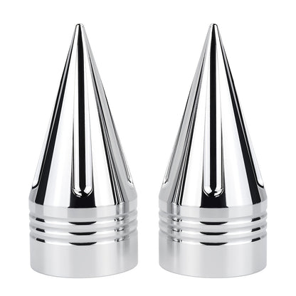 CNC Spike Motorcycle Front Axle Nut Covers Caps 3.6" – Fits Harley Touring Street Glide Road King Electra Glide Tri Glide 2008-Later