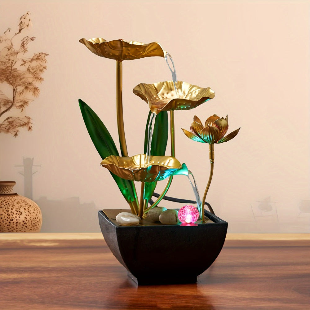 Indoor Tabletop Fountain Desktop Water Feature, Small Relaxing Flowing Water Fountain for Living Room