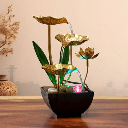 Indoor Tabletop Fountain Desktop Water Feature, Small Relaxing Flowing Water Fountain for Living Room