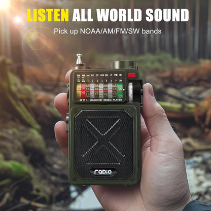 Digital Shortwave Emergency Radio 4000mAh Solar Hand Crank, AM/FM/SW/NOAA Weather Alert, 5W Speaker
