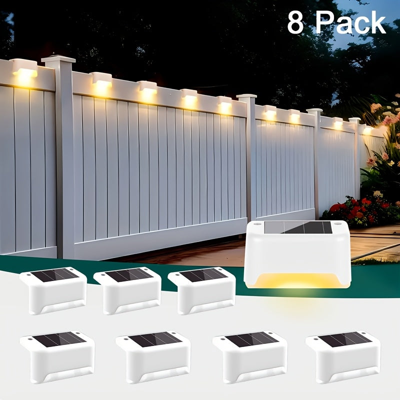 Solar LED Deck and Step Light Set in 8-, 16- or 32-Piece Packs with Black, White or Brown Shells