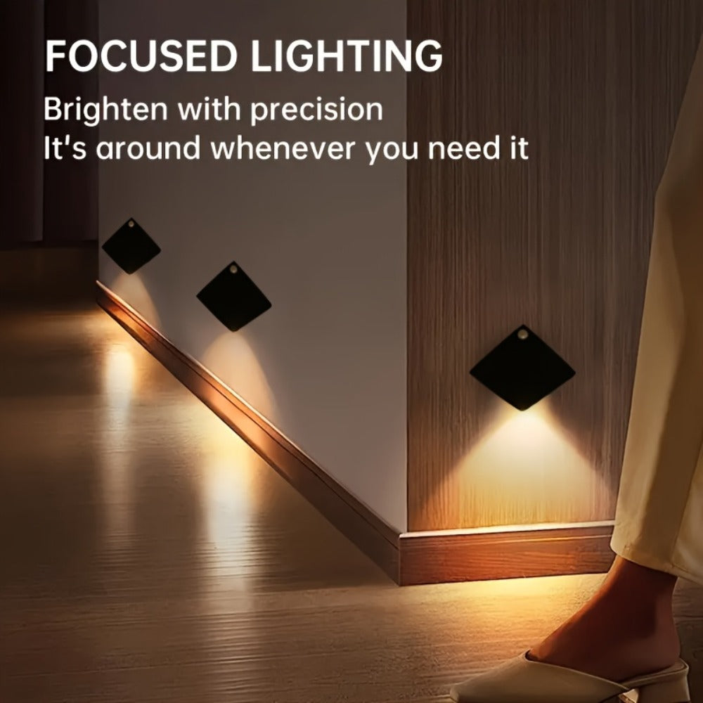 Magnetic LED Motion Sensor Wall Light USB Rechargeable, Wireless Night Light for Hallway, Stairs