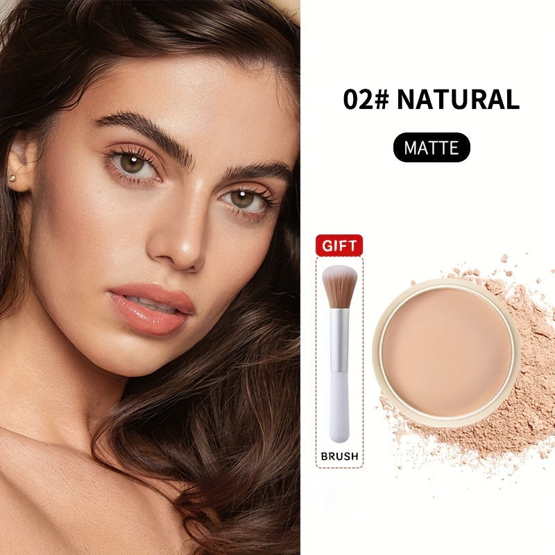 Oil Control Setting Powder Kit with Concealer Puff & Brush – Wet & Dry Dual Formula, Water-Resistant Long-Lasting Matte Finish Face Makeup