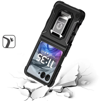 Phone Case Metal Ring Kickstand with TPU and PC Shell for Motorola Razr 2024 in Eight Colors