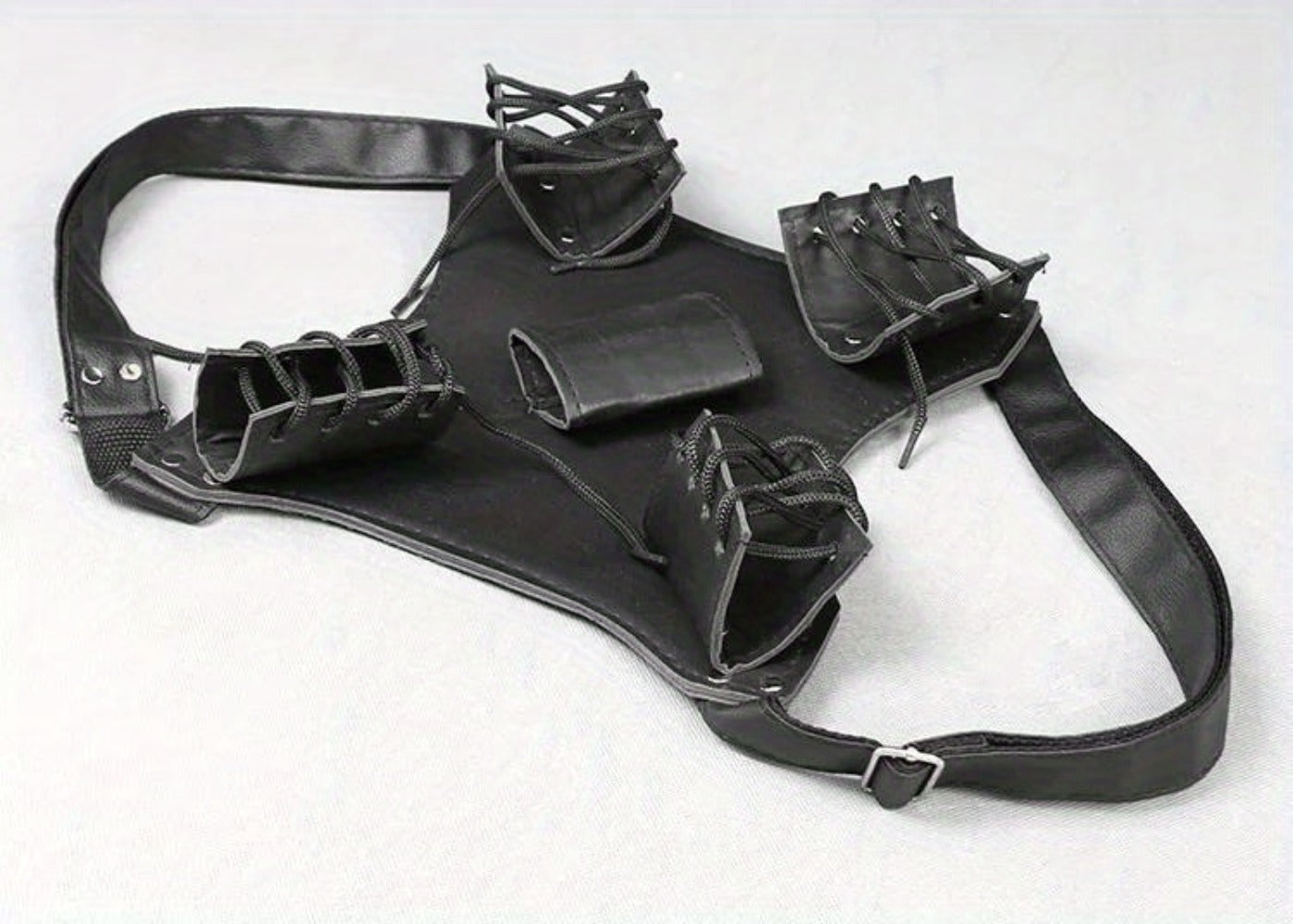 Sword Belt Holster with Dual Buckle Loops in Black or White for Katana-Style Costume Props