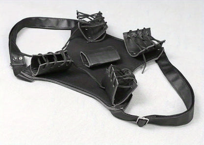 Sword Belt Holster with Dual Buckle Loops in Black or White for Katana-Style Costume Props