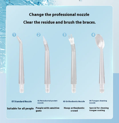 Water Flosser Cordless Three-Mode Oral Irrigator with Four Nozzles, USB Charging and Pink, Purple, Black or White Options