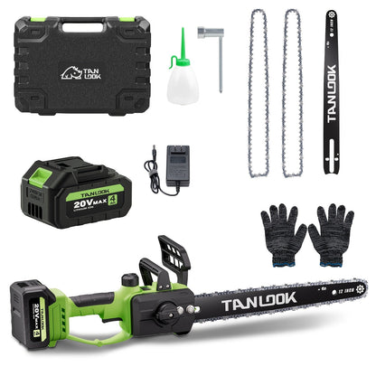 12-Inch Cordless Electric Chainsaw Kit in Five Colors with One- or Two-Battery and Two- or Three-Chain Options
