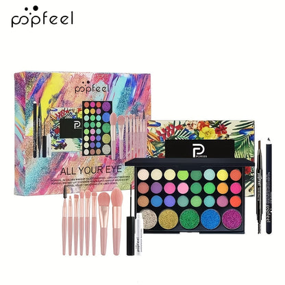 Full Face Makeup Kit All-in-One Complete Beauty Set with Foundation Blush Eyeshadow Palette Mascara & Brush