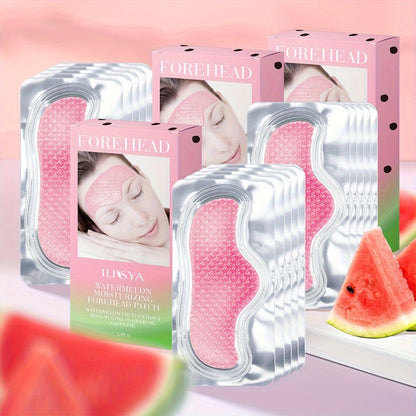 Watermelon Forehead Patches 15pcs Caffeine Collagen Niacinamide Ultra Hydrating Moisturizing Brightening De-Puffing Daily Facial Skin Care