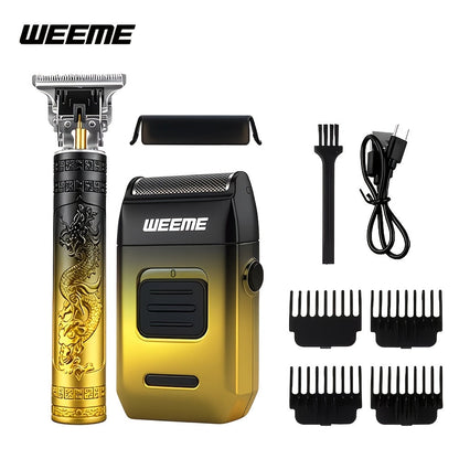 Men's Grooming Gift Box Set – Dragon & Phoenix Design, 2/4pcs Kit with Shaver, Hair Clipper, Nose Hair Remover & T9 Detail Trimmer