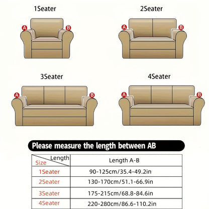 Sofa Cover Elastic Stretch Slipcover for 1, 2, 3 or 4-Seater Sofas in Seven Solid Colors with Model-Specific Size and Color Options