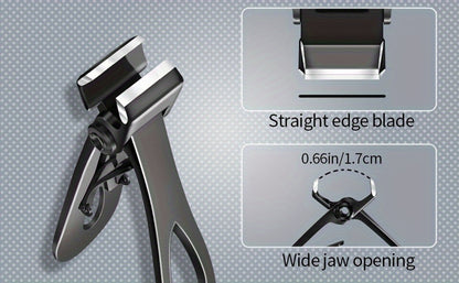 Heavy Duty Toenail Clippers Set 3 Piece for Thick Nails – Wide Jaw Stainless Steel Straight & Angled Nail Clipper with Nail File