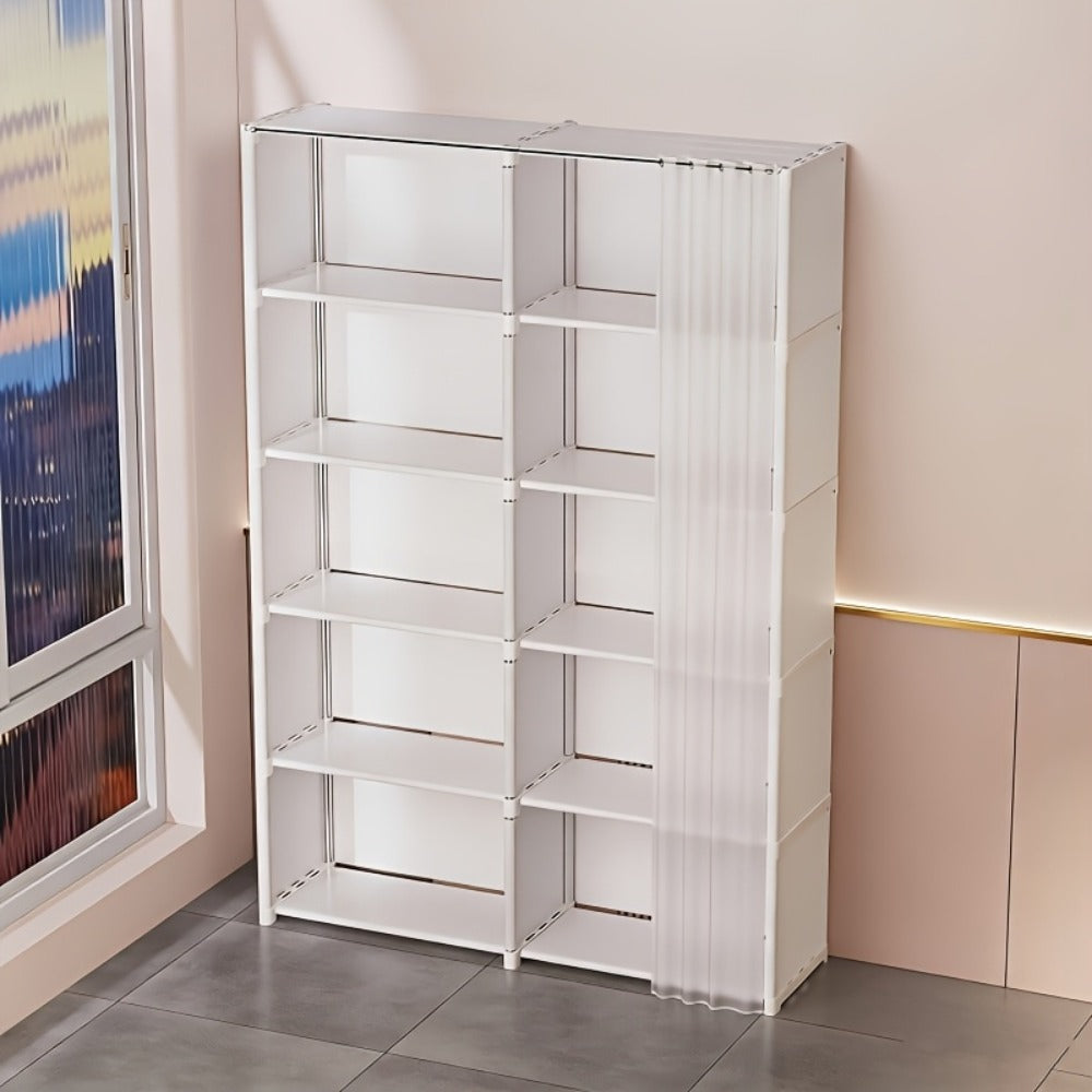 6-Tier Storage Rack Shelving Unit 15.75 Inch, Multi-Purpose Dust-Proof Organizer for Closet, Bedroom