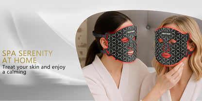 LED Face Mask, 7-in-1 Red Light Therapy for Face & Neck, 93+80 LED Beads, Separate Silicone Applicator