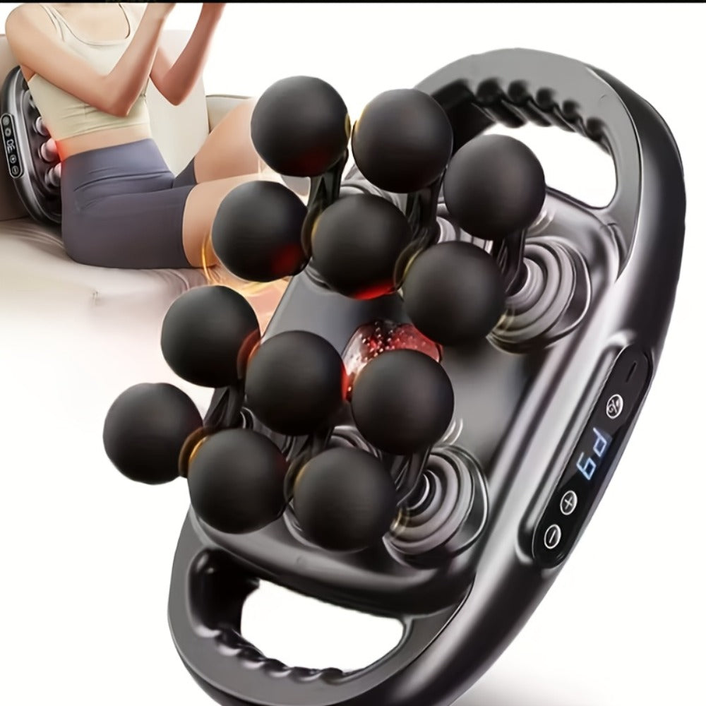 Fascia Gun Multi-Head Deep Tissue Massager, 9 High-Frequency Modes for Leg, Waist, Back & Hip