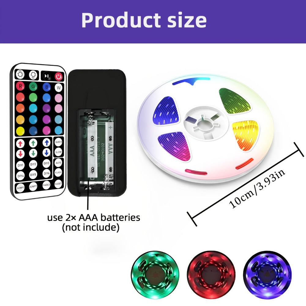 50FT or 100FT RGB LED Strip Light with 44-Key Remote, 20 Colors and Eight Modes for Room and Event Decor