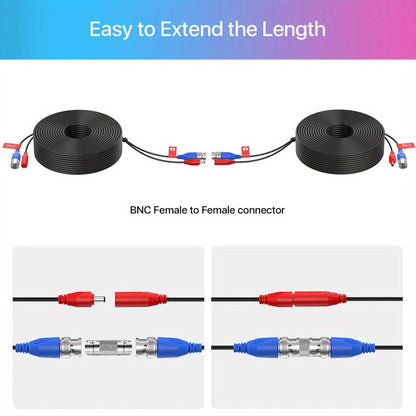 CCTV BNC Cable 4-Pack 100ft 30M, ZOSI Video Power 2-in-1 Security Camera Cable with BNC Connector and DC Plug