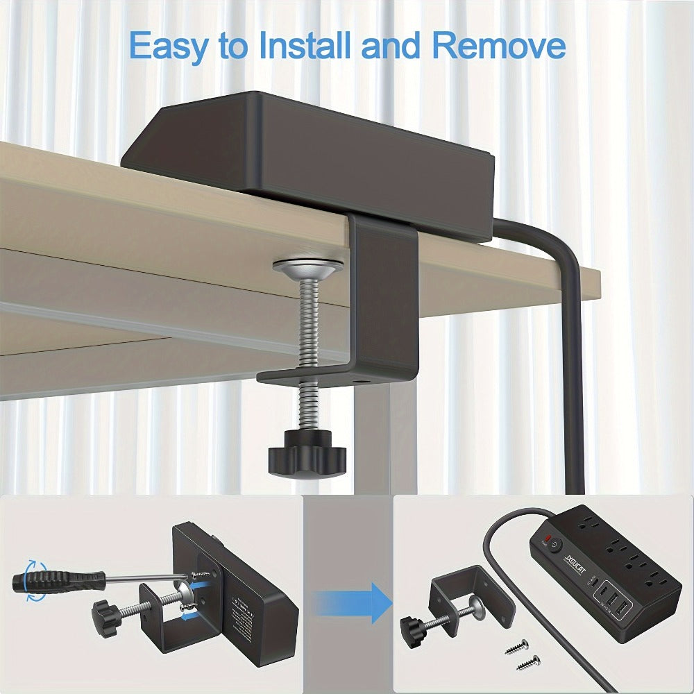 Desk Clamp Power Strip with USB-C PD 20W Fast Charging - 4 AC Outlets 4 USB Ports Surge Protector for an Everyday Personal Care Routine