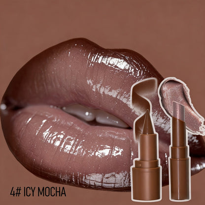 Metallic Lipstick & Lip Liner Pen Set for Women, 3D Full Lip Shape High-Shine Glossy Finish, Smudge-Proof All-Day Wear