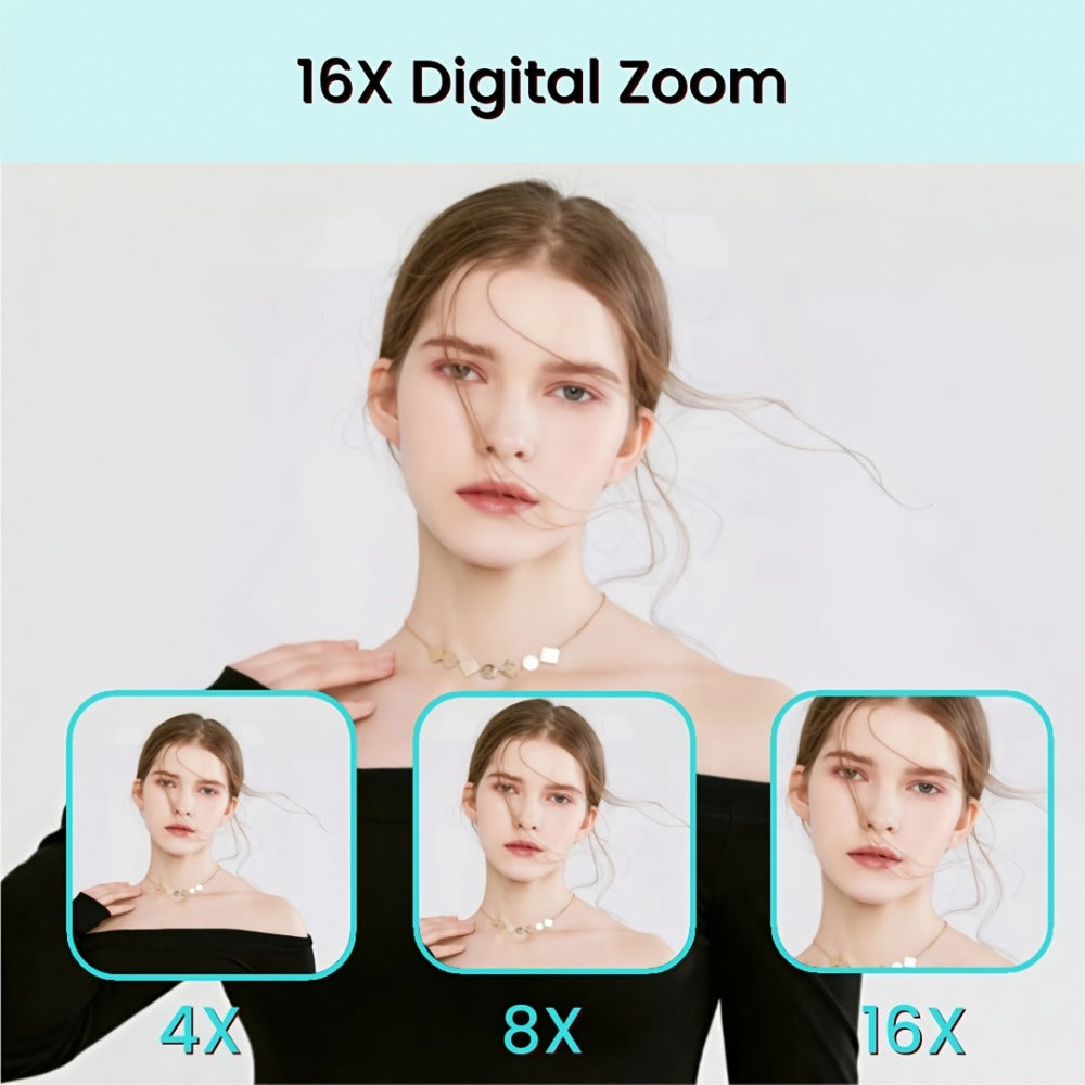 Digital Camera 2.5K Dual-Screen Compact with 72MP Capture Marking, Autofocus, Included 32GB Card and Four Colors