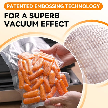 Vacuum Sealer Bags 250pcs - Food Storage Bags in 3 Sizes (6"x10", 8"x12", 11"x16") for Entryways, Bedrooms and Living Spaces