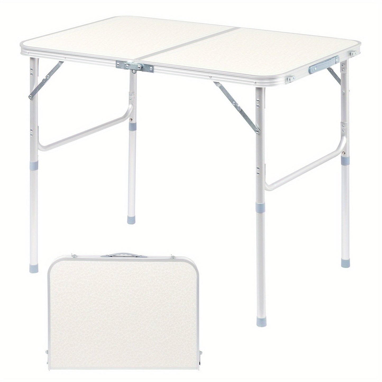 Folding Table 3ft and 4ft Aluminum Alloy Picnic Design with Two Height Positions and Fold-Flat Carry Case