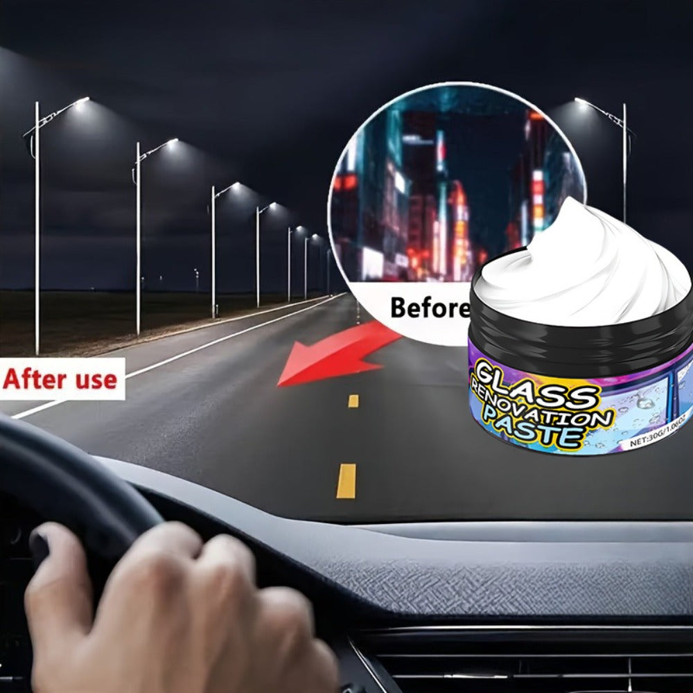 Car Glass Polishing Compound 30g – Windshield & Rearview Mirror Scratch Remover, Brightening Polish with Protective Coating for Auto Glass